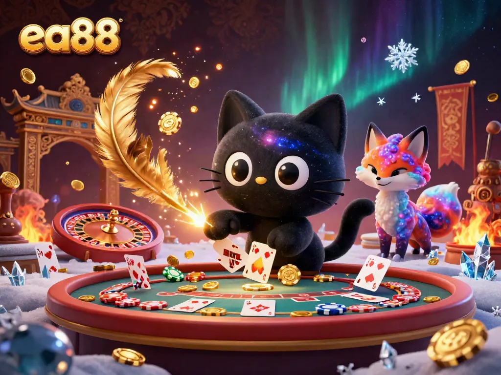 Experience exciting gameplay with the ea88 cosmic casino featuring a black hole cat character.